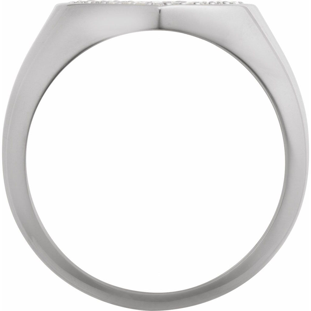 Pavé-Style Heart Signet Ring