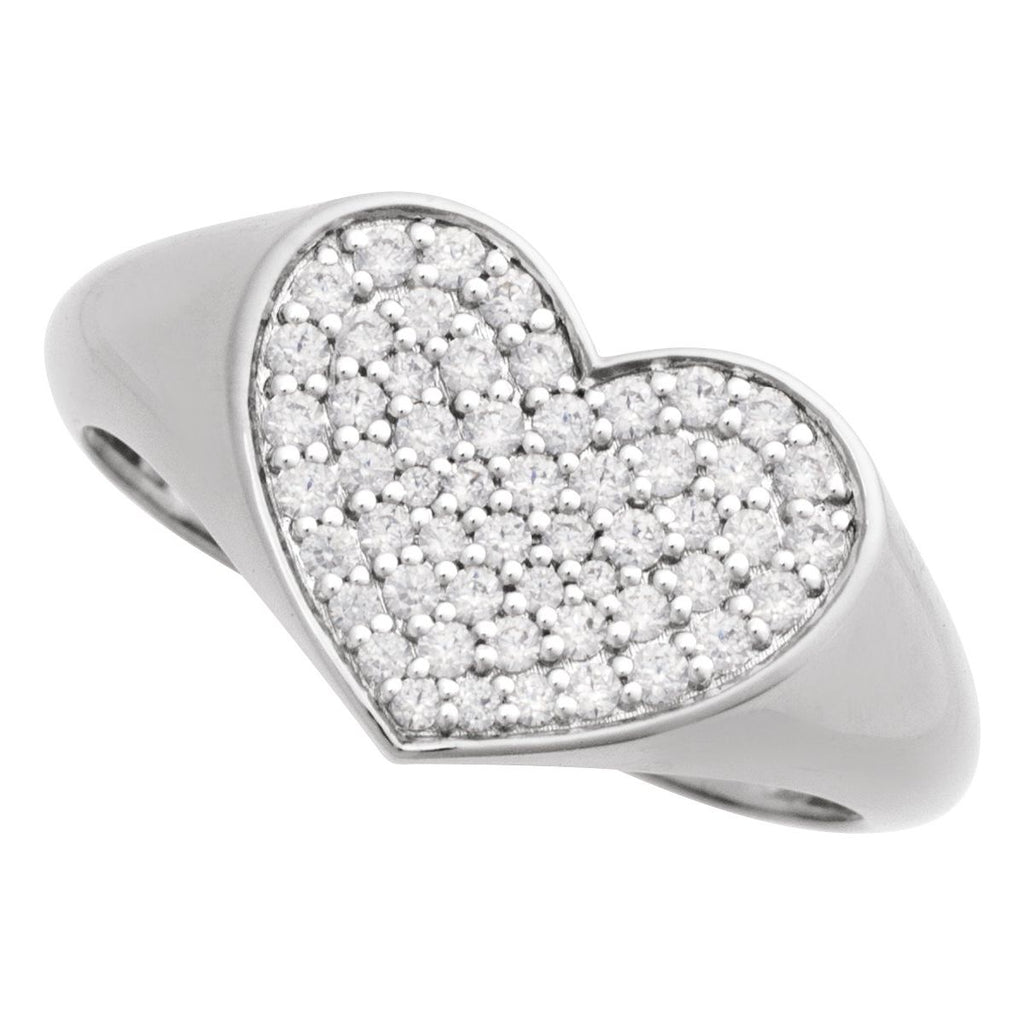 Pavé-Style Heart Signet Ring