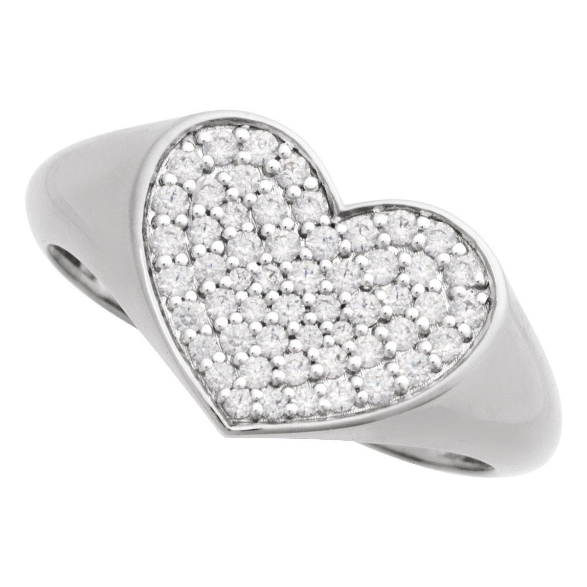Pavé-Style Heart Signet Ring