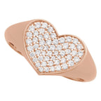 Pavé-Style Heart Signet Ring