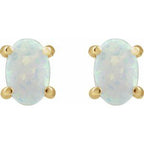 Oval 4-Prong Cabochon Earrings
