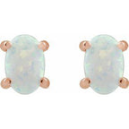 Oval 4-Prong Cabochon Earrings