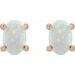 Oval 4-Prong Cabochon Earrings