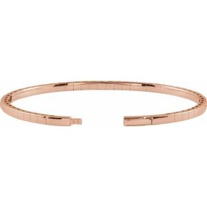 Half Accented Flexible Bangle Bracelet