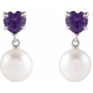 Heart & Pearl Earrings