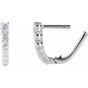 Accented U-Hoop Earrings