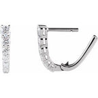 Accented U-Hoop Earrings