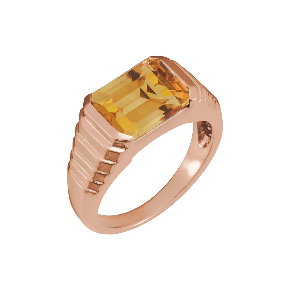 Emerald Bezel-Set Ring