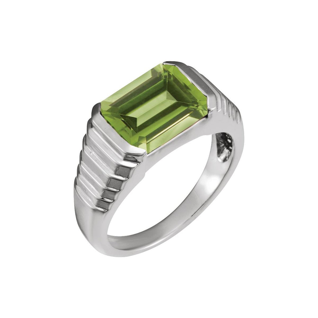 Emerald Bezel-Set Ring