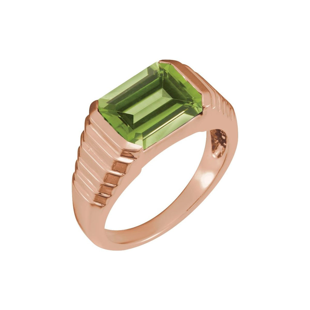 Emerald Bezel-Set Ring