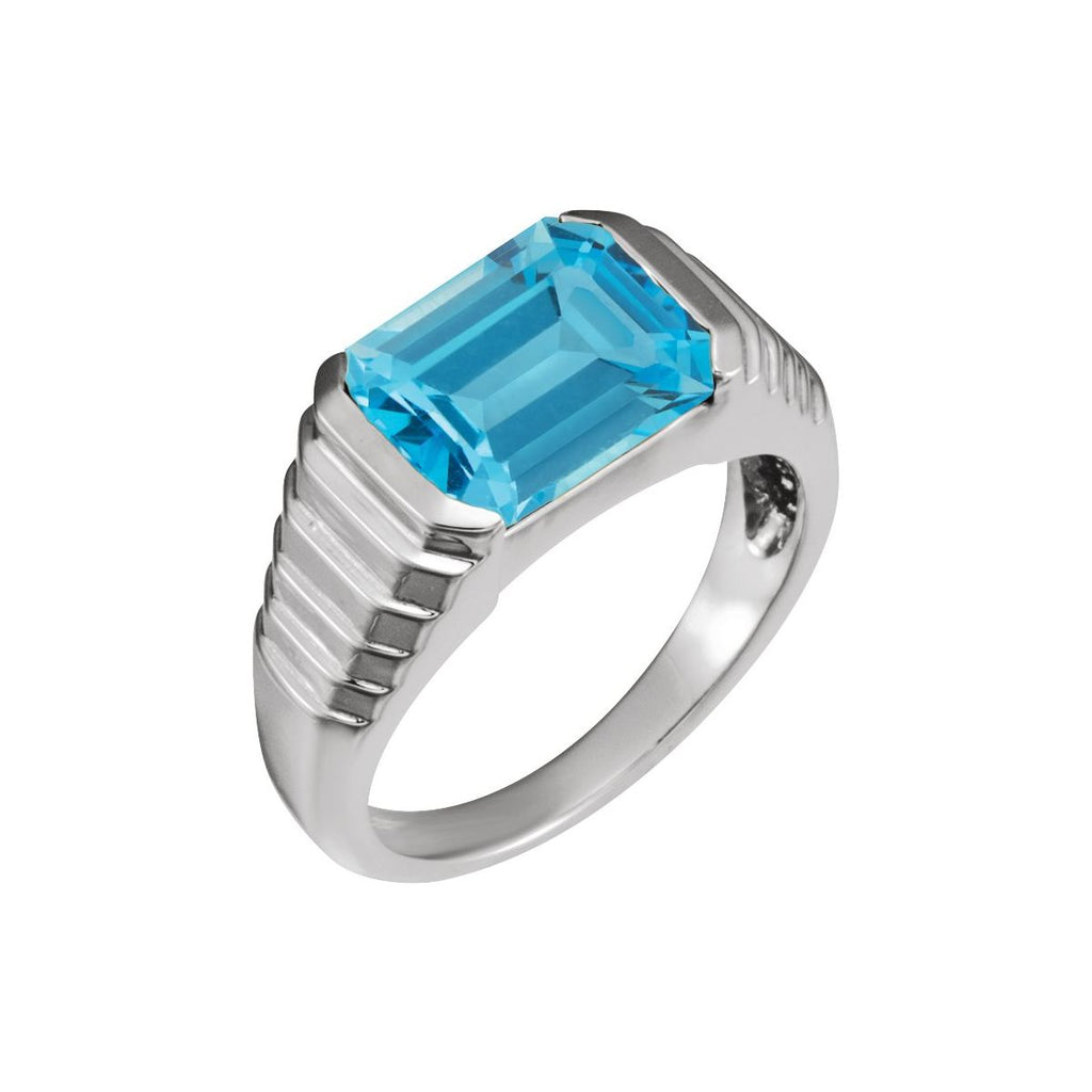 Emerald Bezel-Set Ring