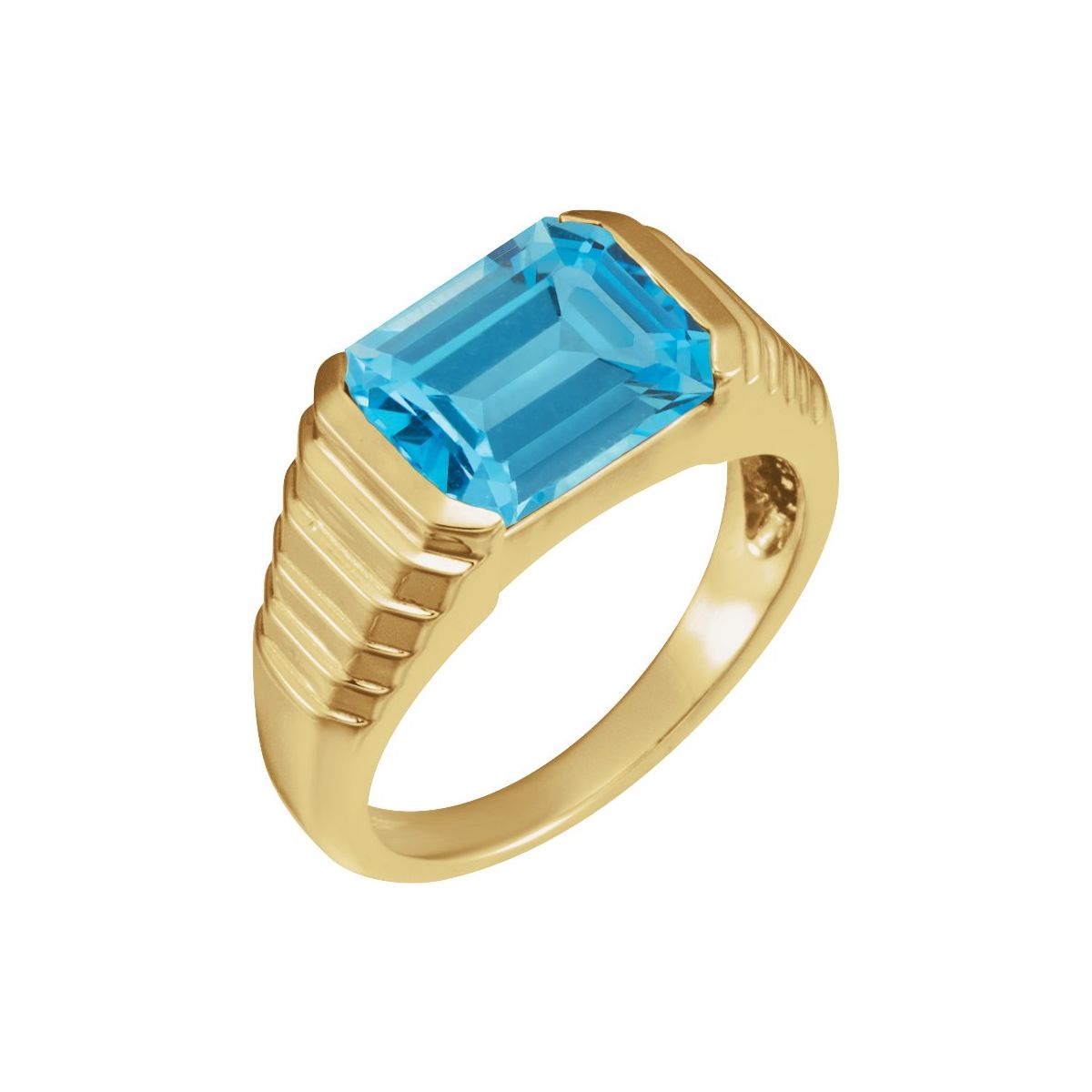 Emerald Bezel-Set Ring