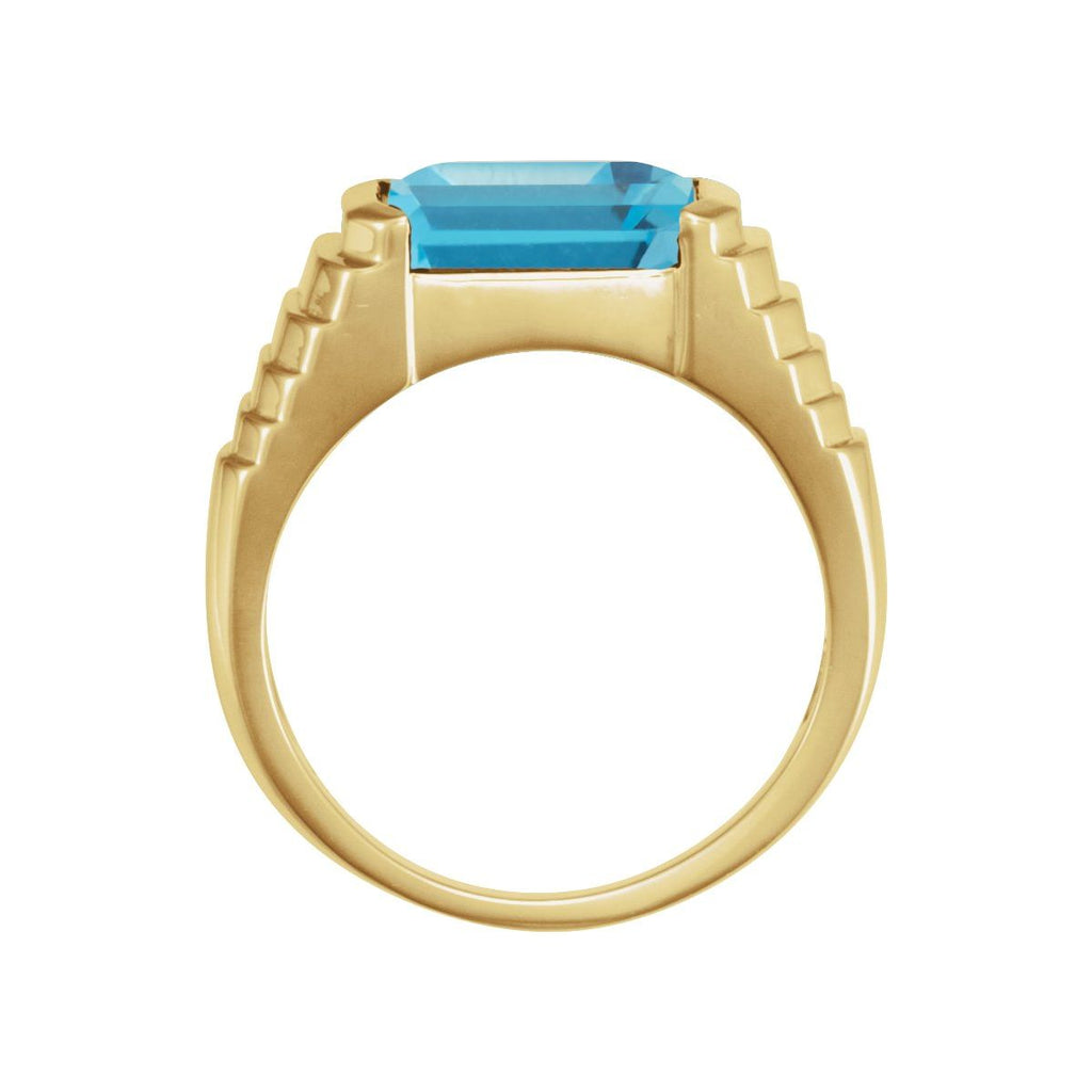 Emerald Bezel-Set Ring