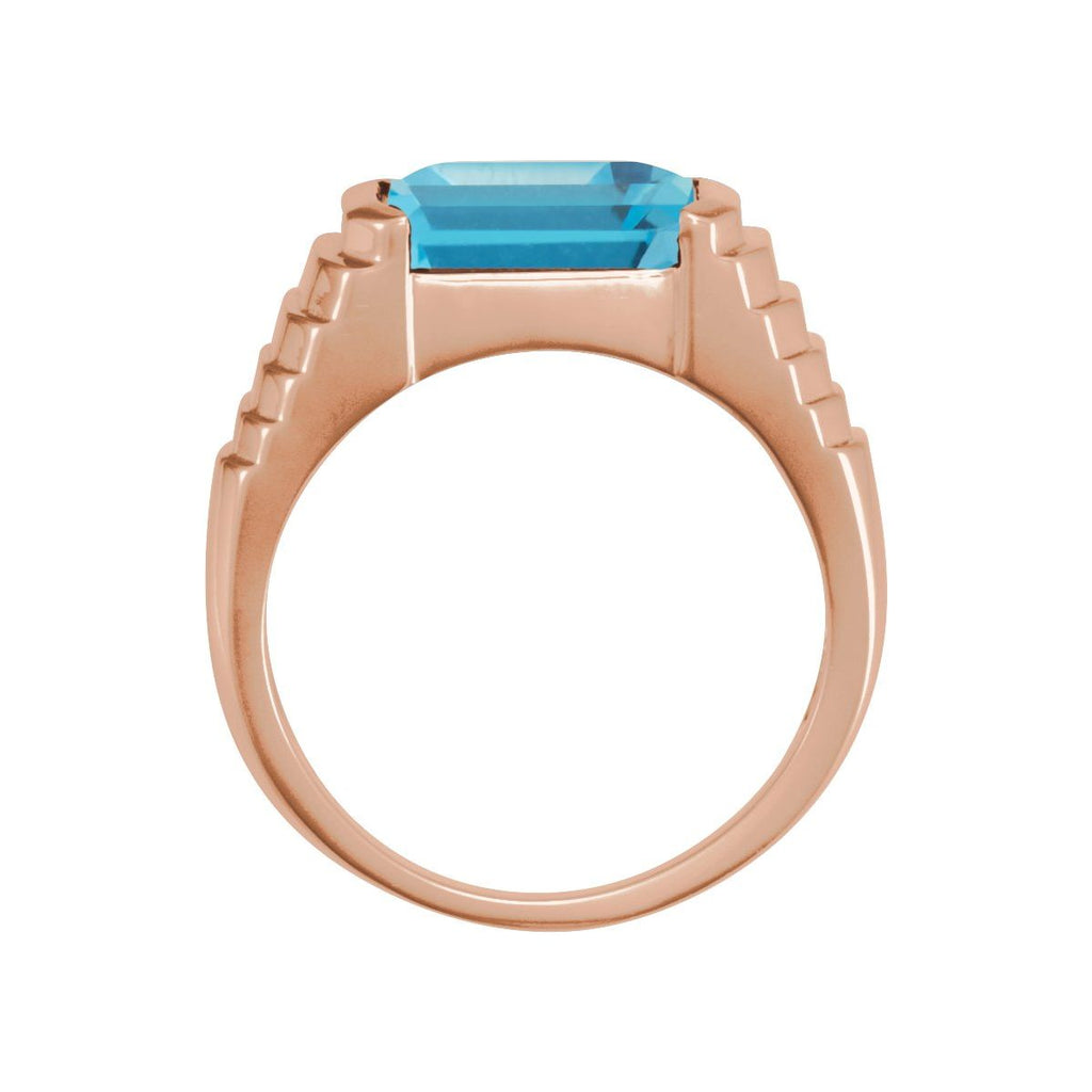 Emerald Bezel-Set Ring