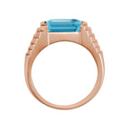 Emerald Bezel-Set Ring