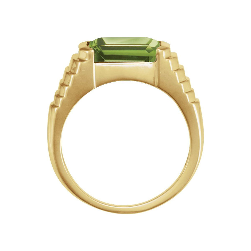 Emerald Bezel-Set Ring