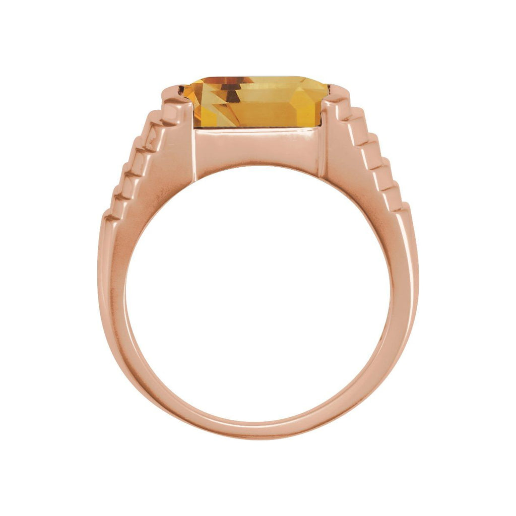 Emerald Bezel-Set Ring