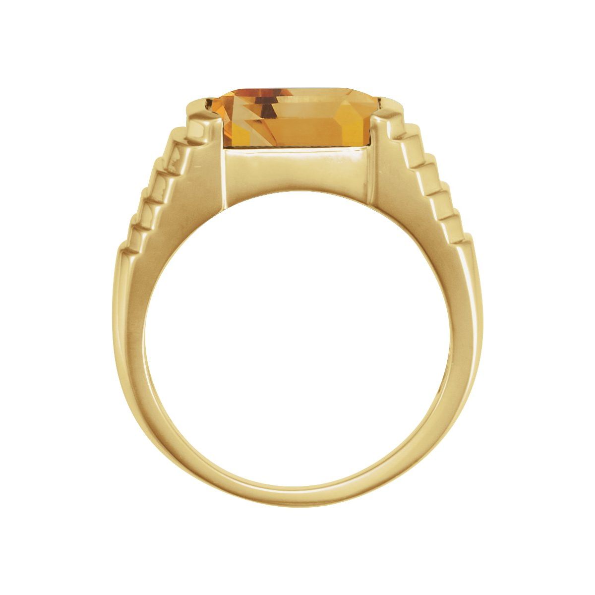 Emerald Bezel-Set Ring