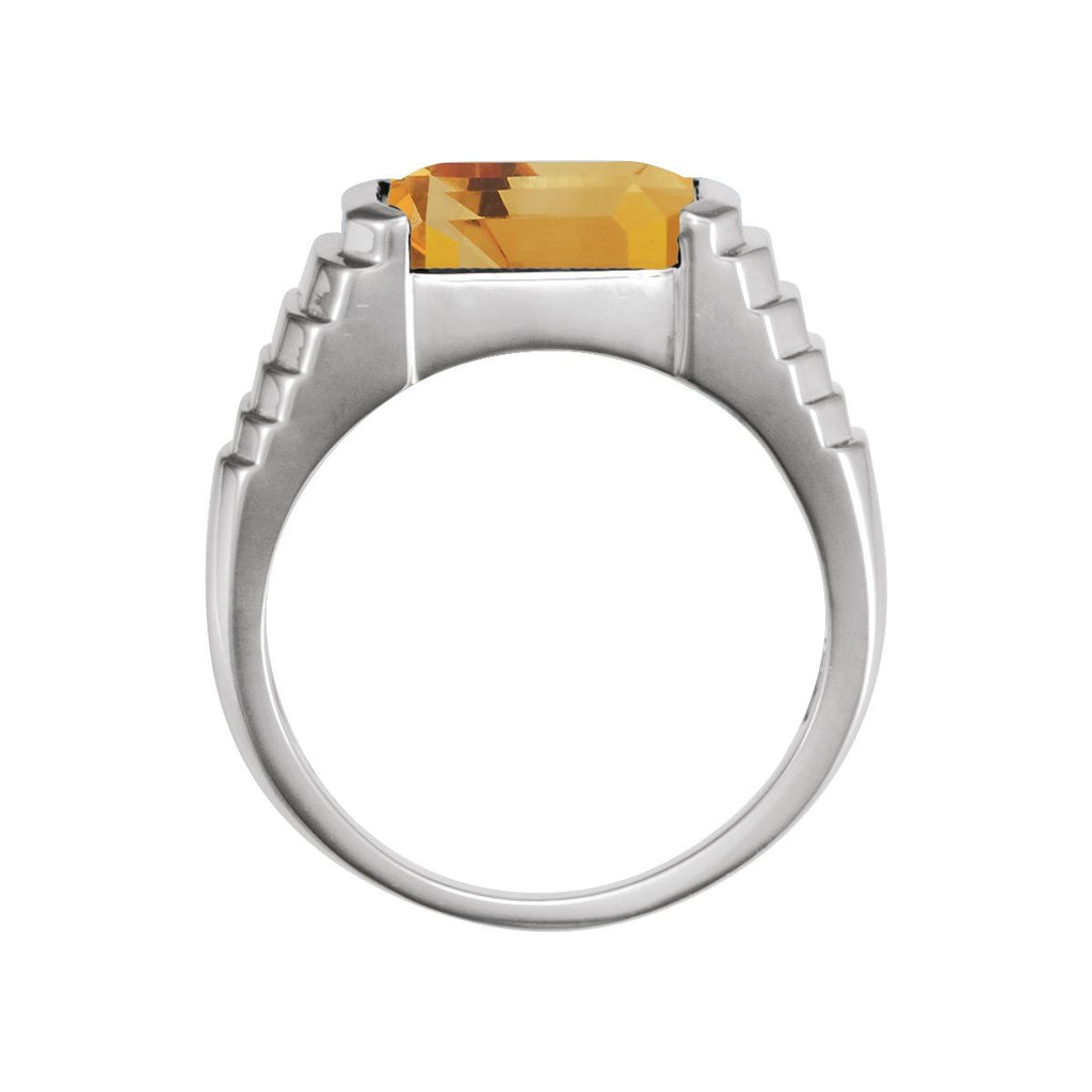 Emerald Bezel-Set Ring