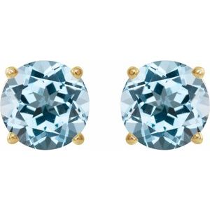 Round 4-Prong Lightweight Stud Earrings