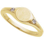 Engravable Accented Signet Ring