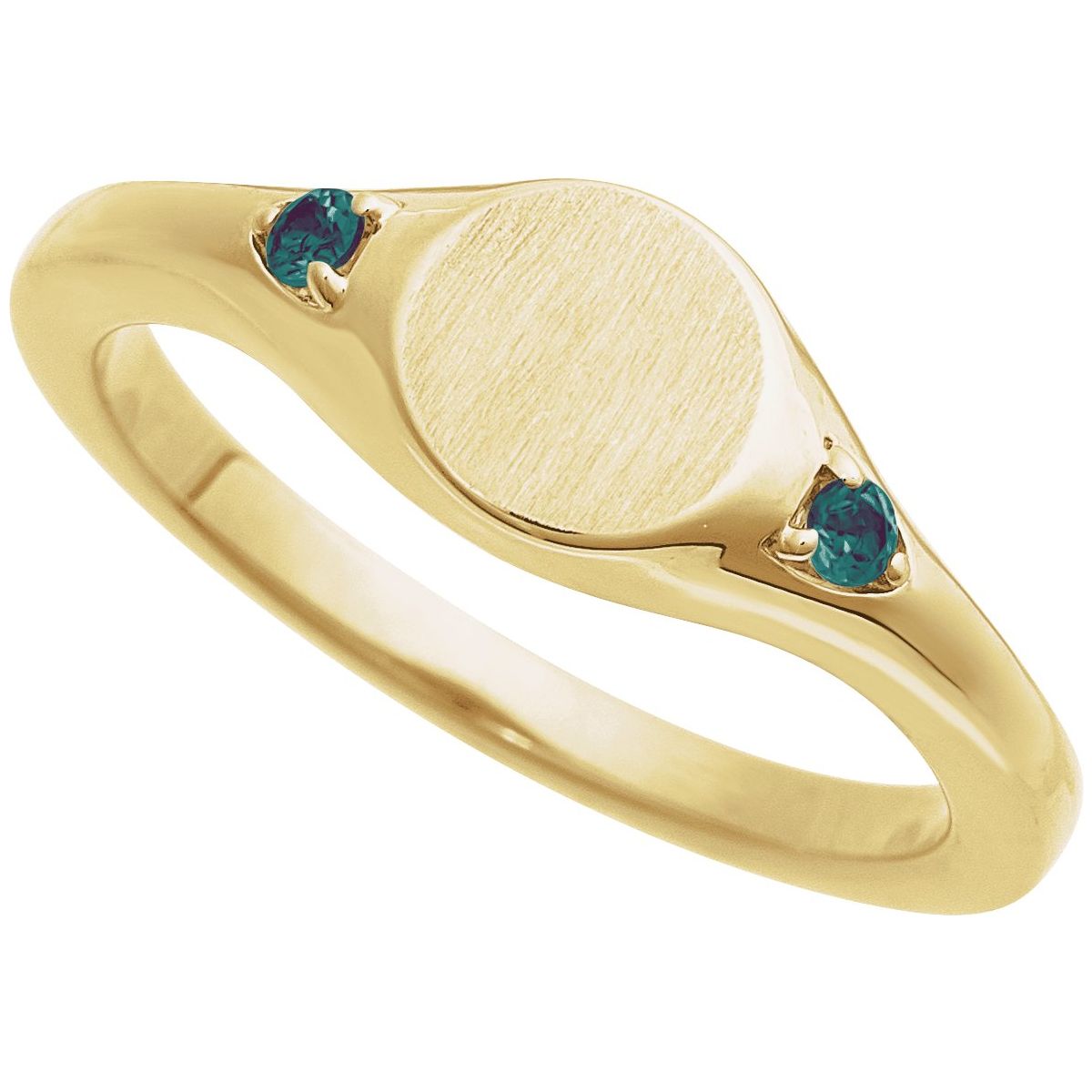 Engravable Accented Signet Ring