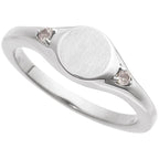 Engravable Accented Signet Ring
