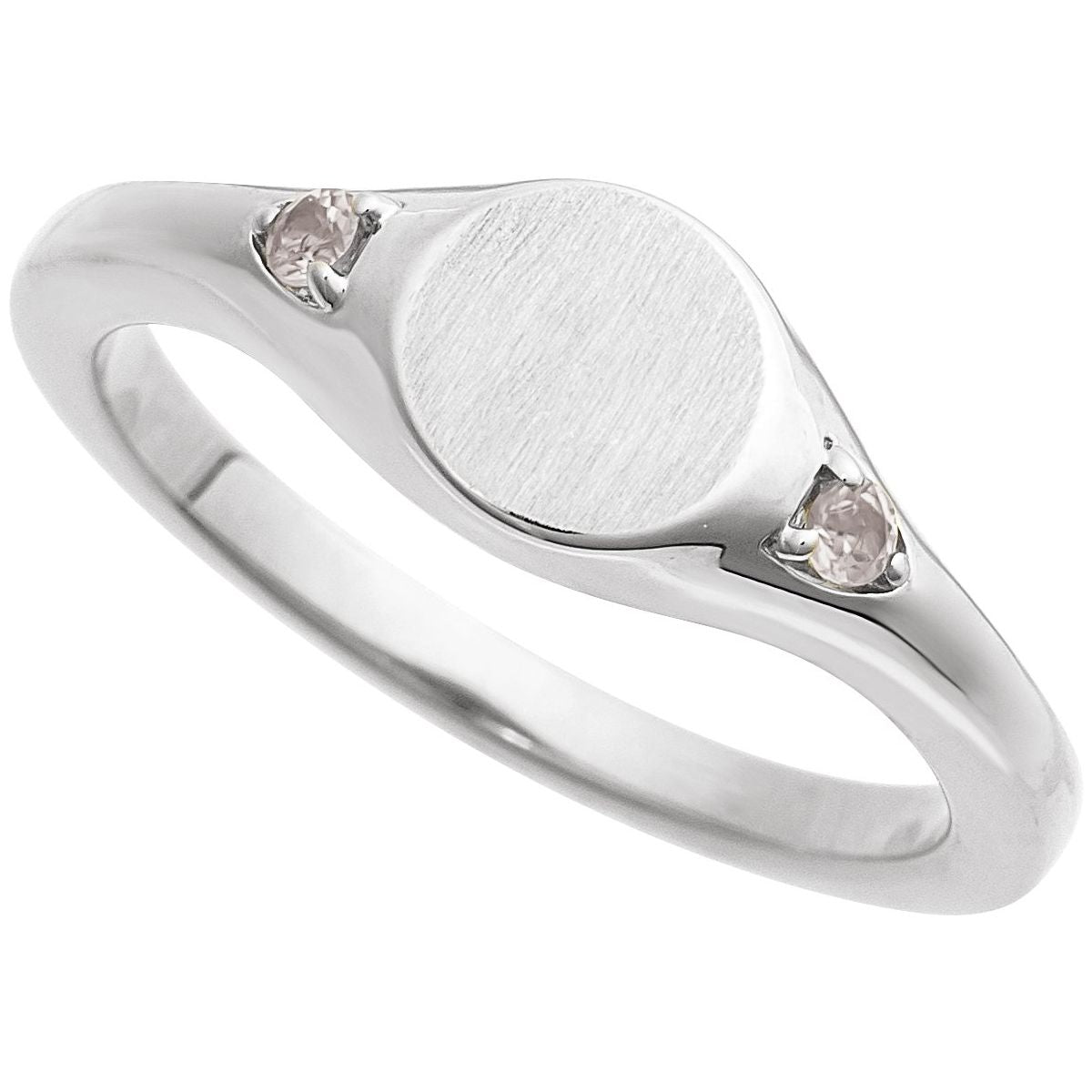 Engravable Accented Signet Ring