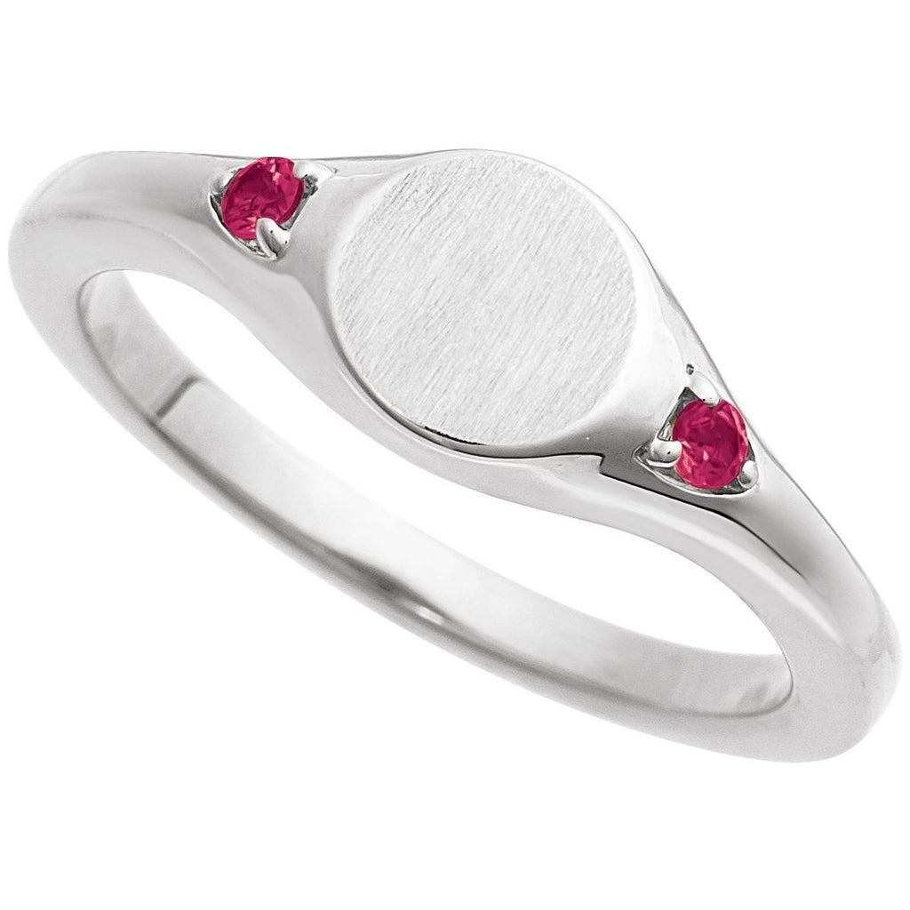 Engravable Accented Signet Ring