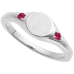Engravable Accented Signet Ring