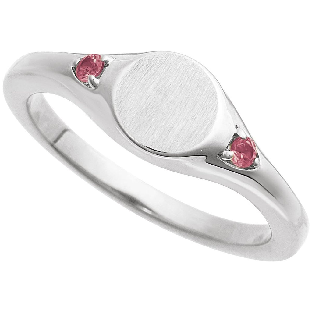 Engravable Accented Signet Ring