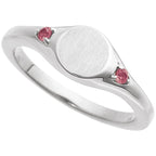 Engravable Accented Signet Ring