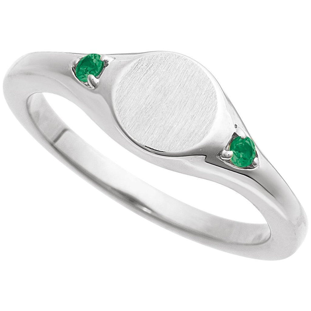 Engravable Accented Signet Ring