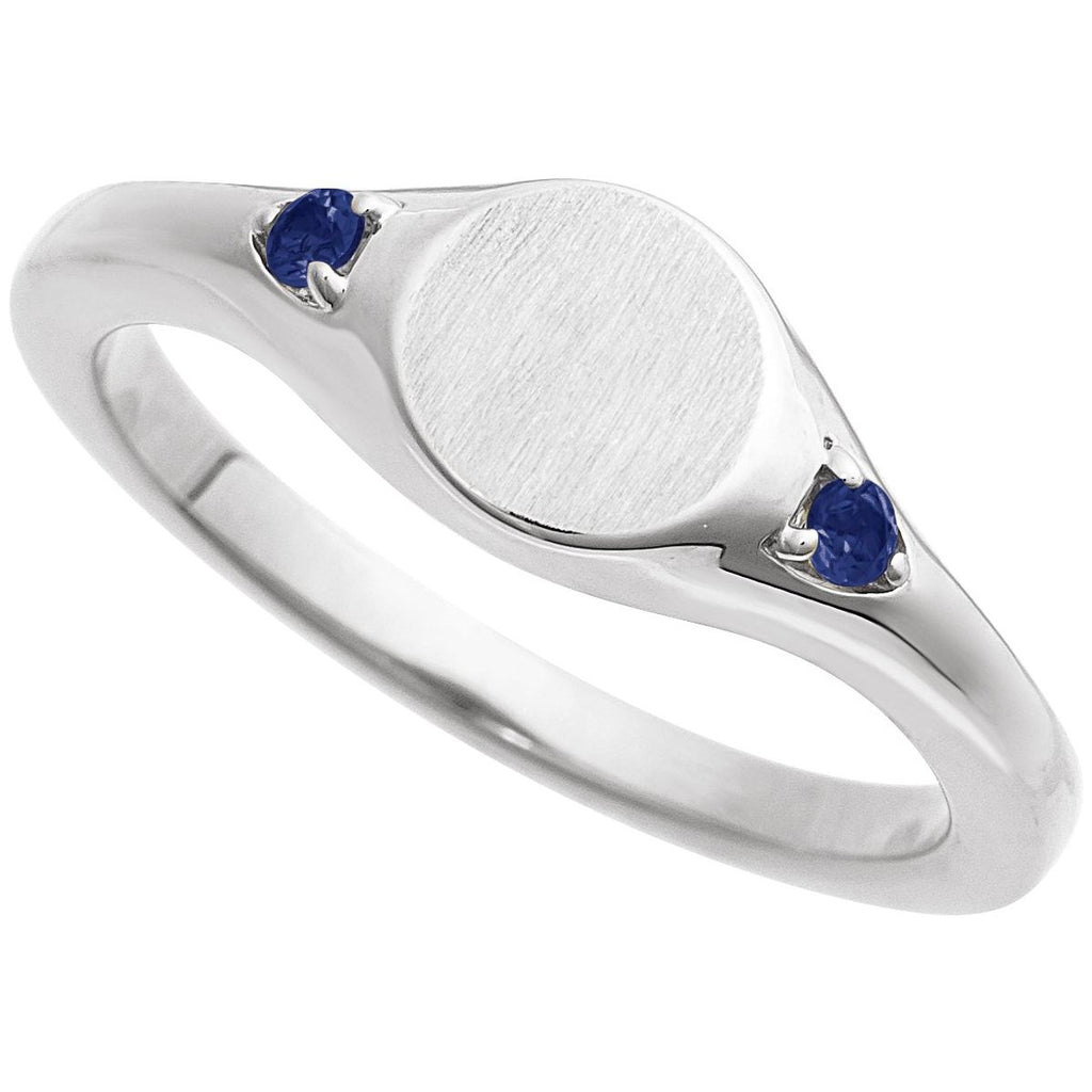 Engravable Accented Signet Ring