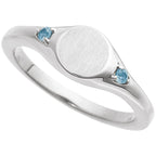 Engravable Accented Signet Ring