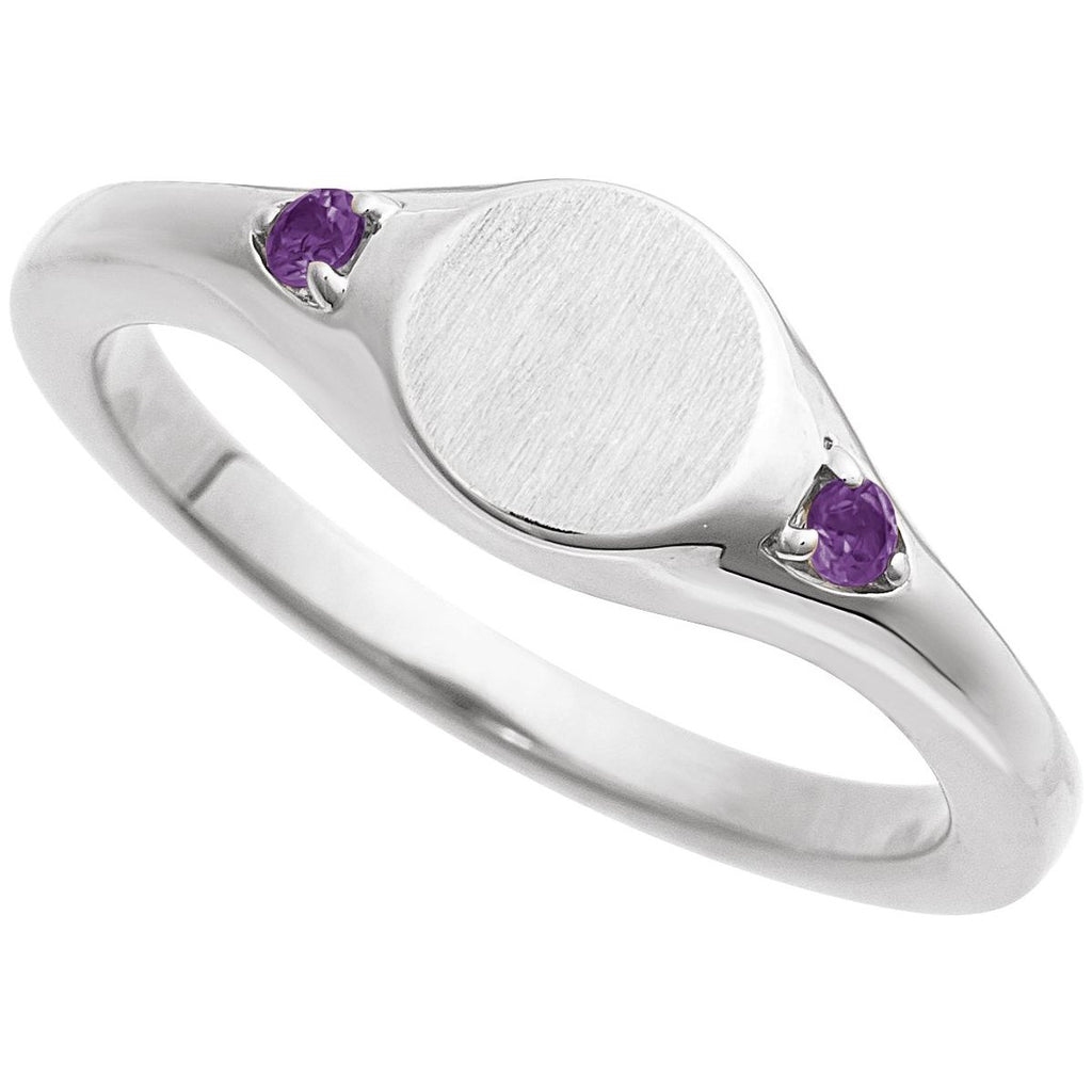 Engravable Accented Signet Ring