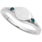 Engravable Accented Signet Ring