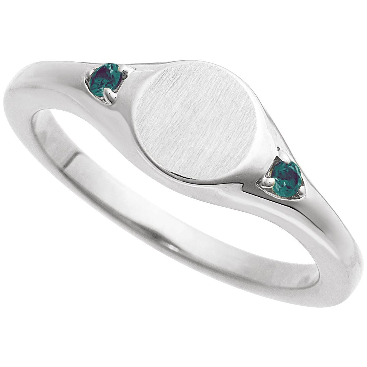 Engravable Accented Signet Ring
