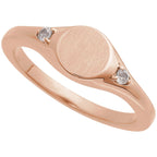 Engravable Accented Signet Ring