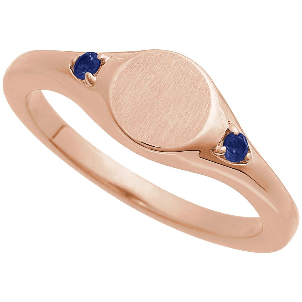 Engravable Accented Signet Ring