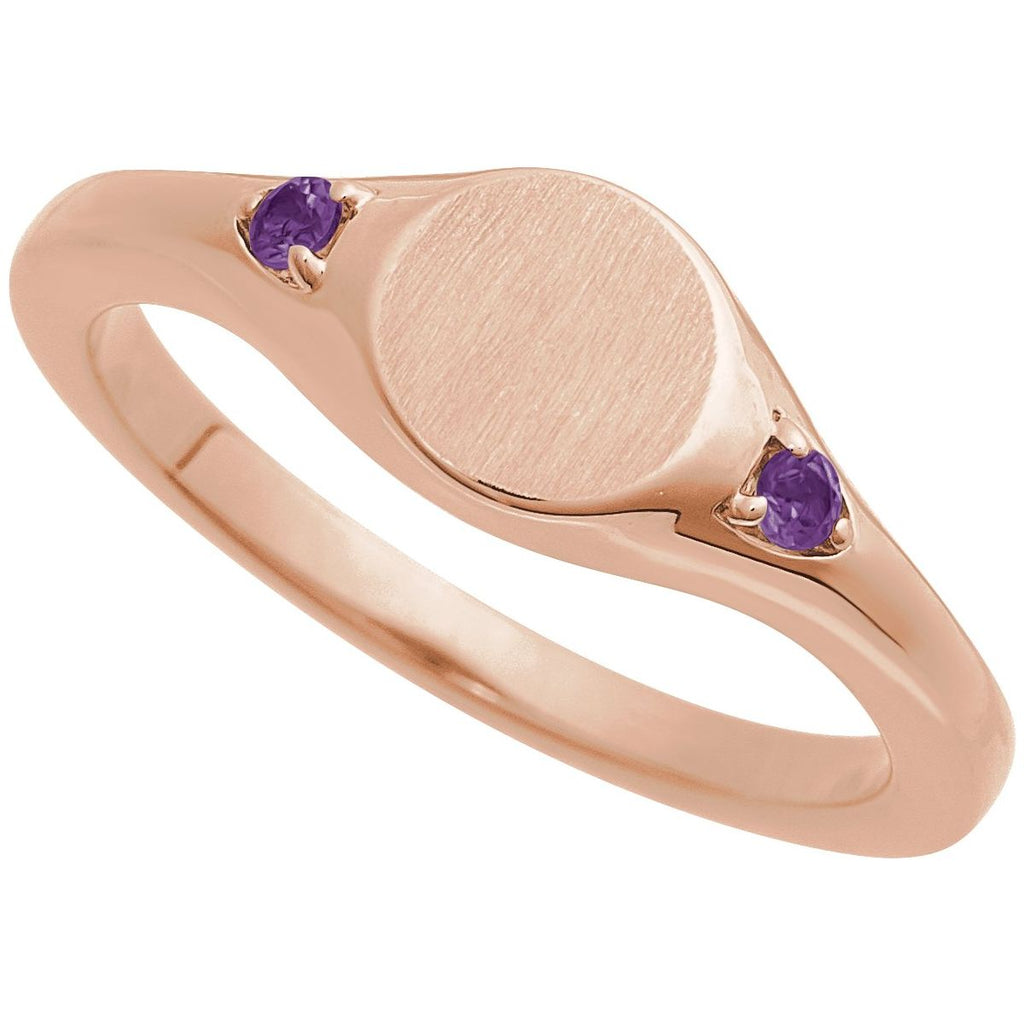 Engravable Accented Signet Ring