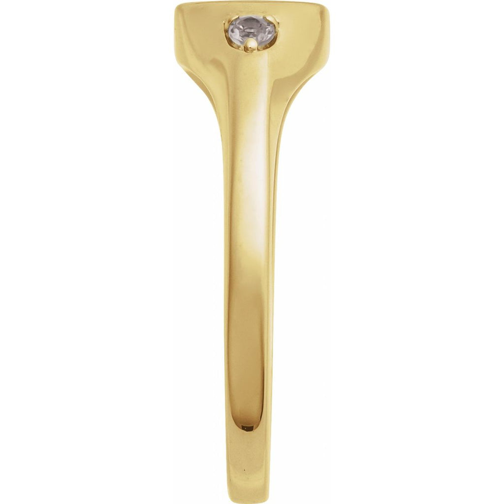 Engravable Accented Signet Ring