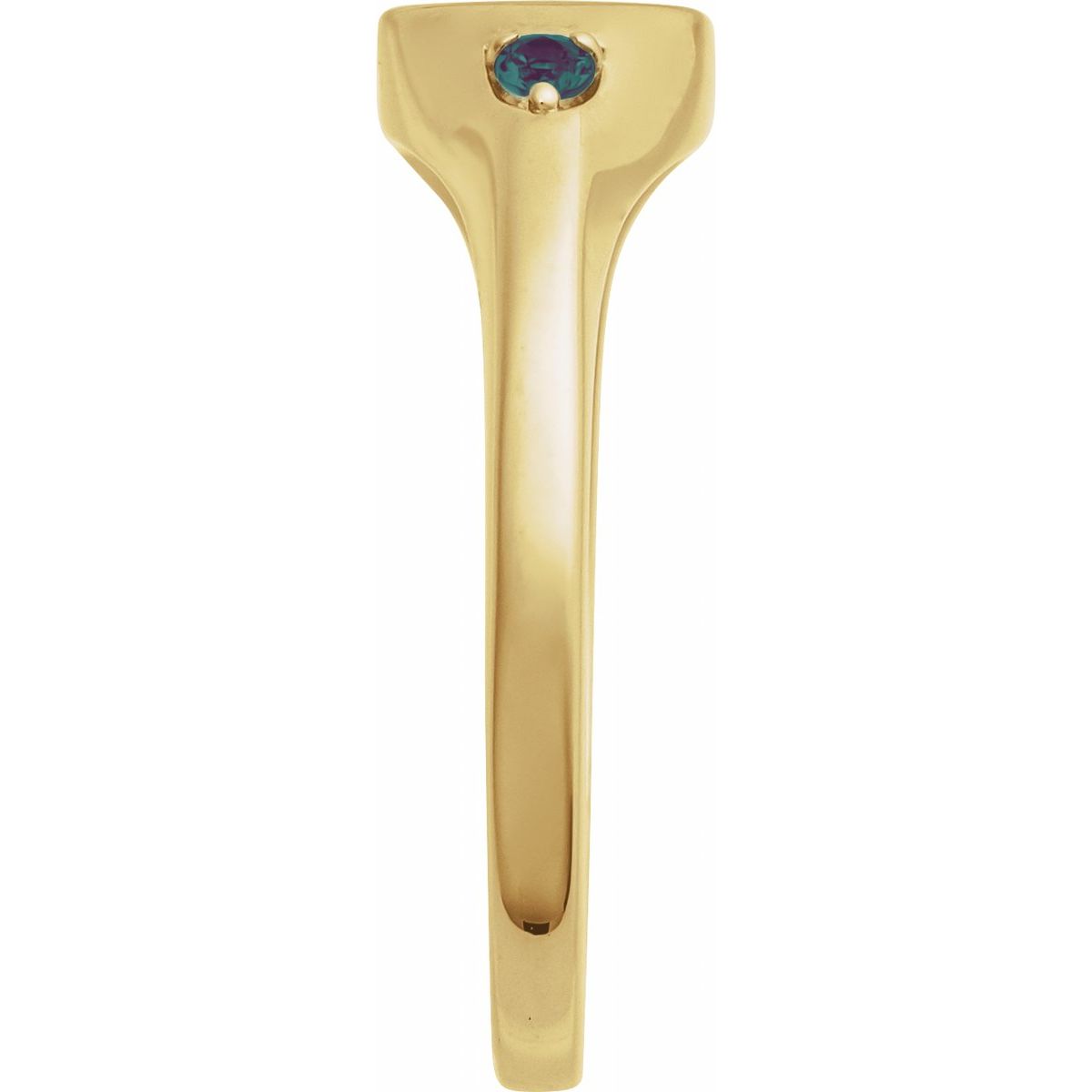 Engravable Accented Signet Ring