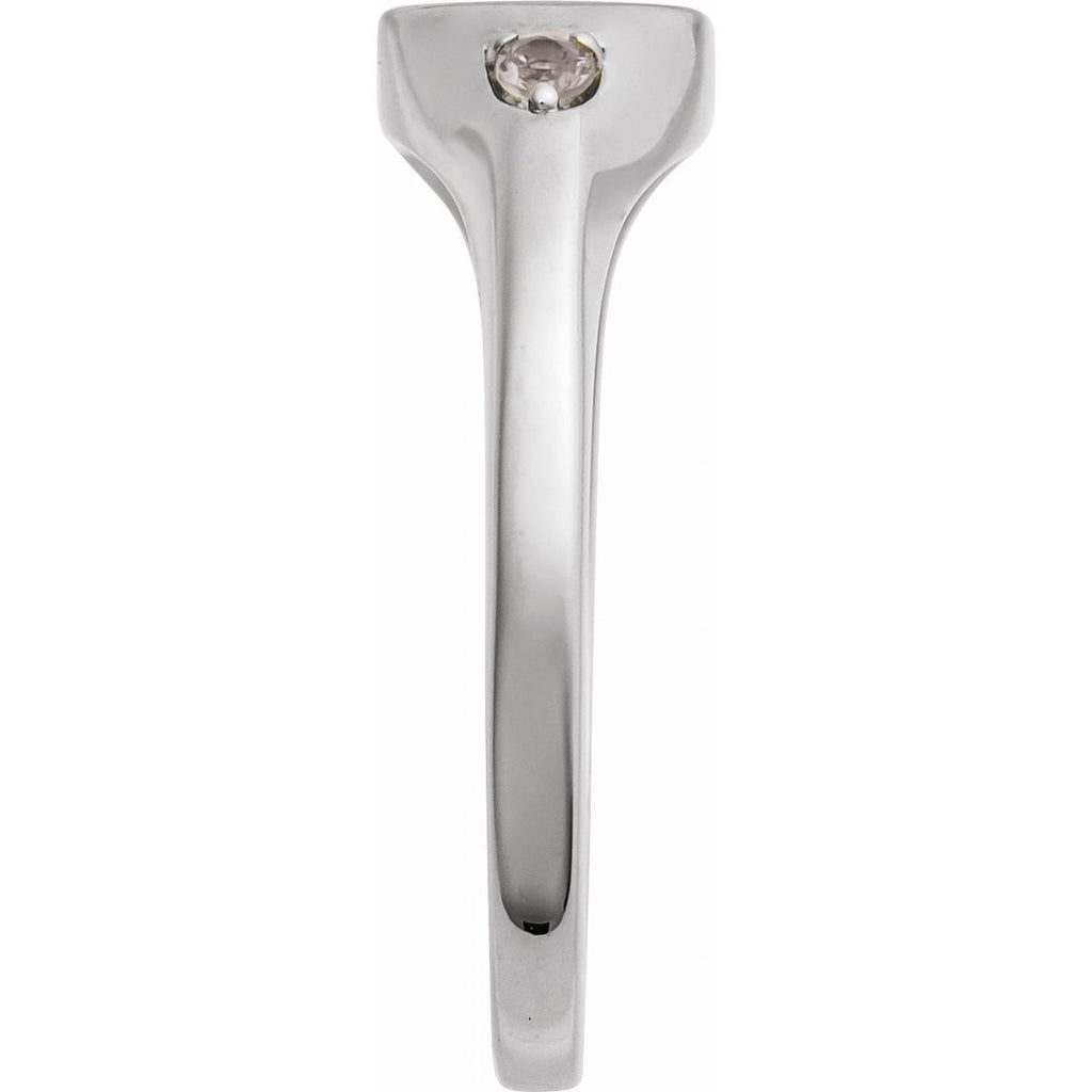 Engravable Accented Signet Ring