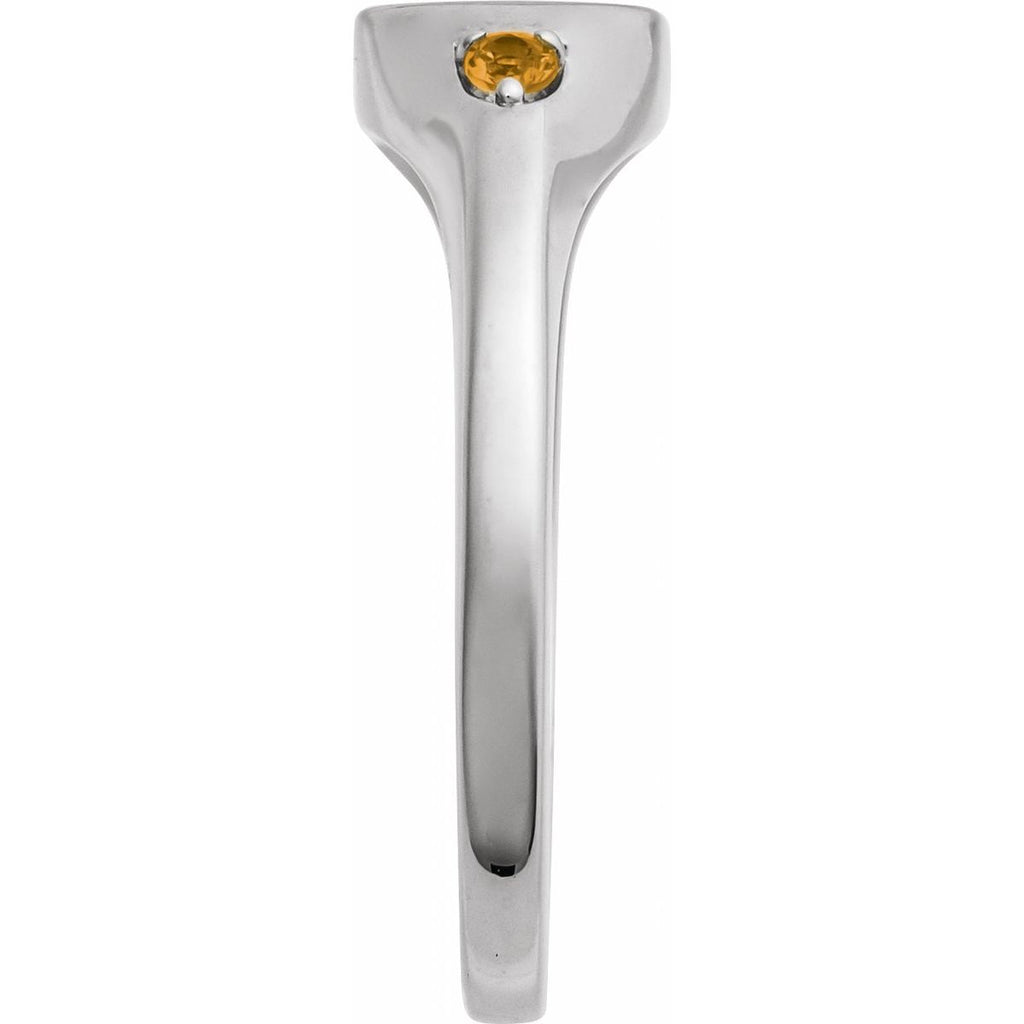 Engravable Accented Signet Ring
