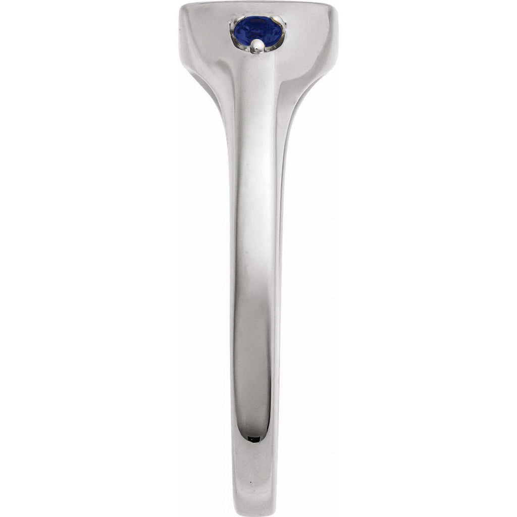 Engravable Accented Signet Ring