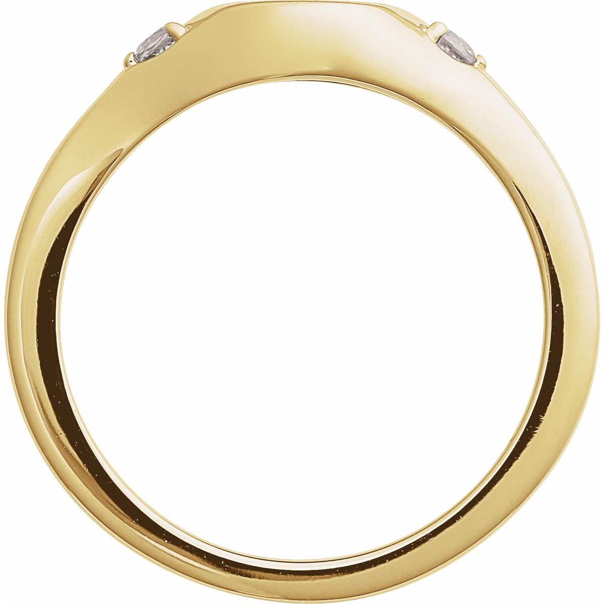 Engravable Accented Signet Ring