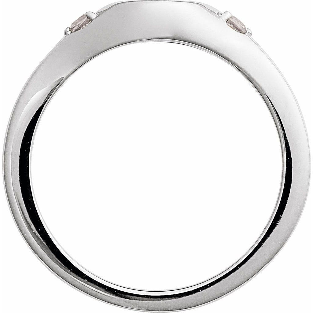 Engravable Accented Signet Ring