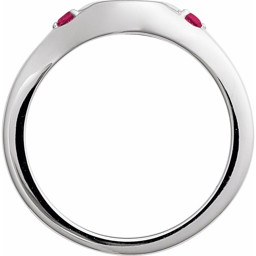 Engravable Accented Signet Ring