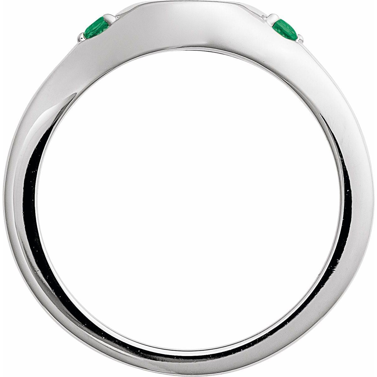 Engravable Accented Signet Ring